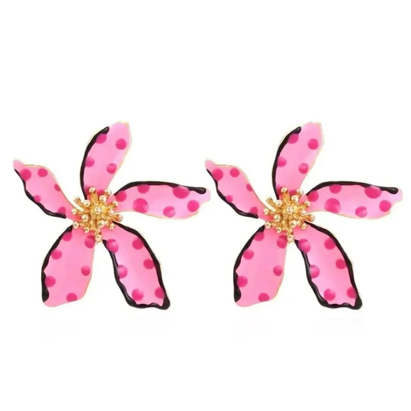 Pink Floret Earrings - Picture 6 of 6